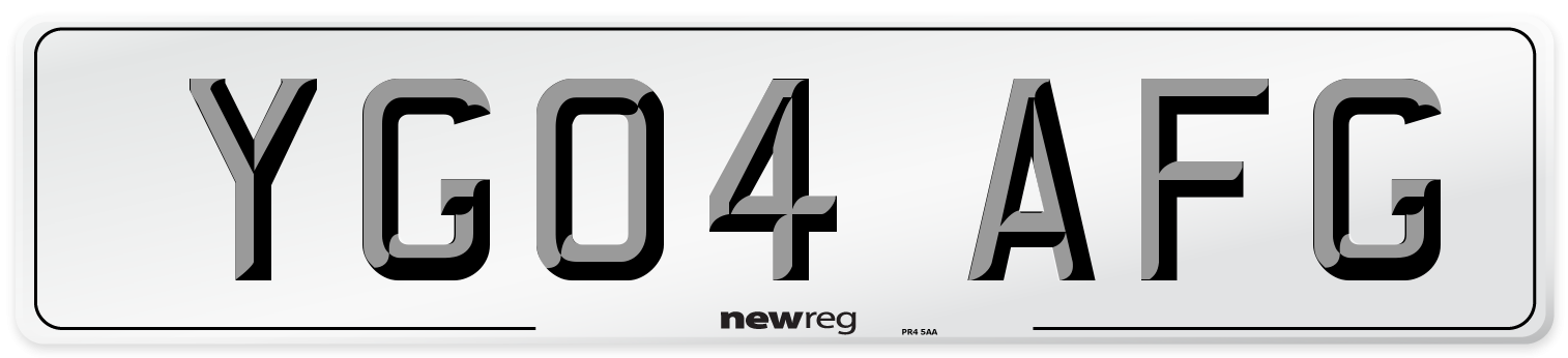 YG04 AFG Number Plate from New Reg